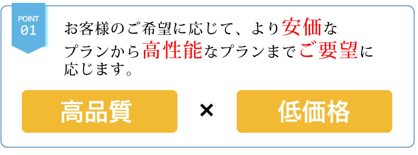 問屋を介さないので高品質な商品を安価で実現